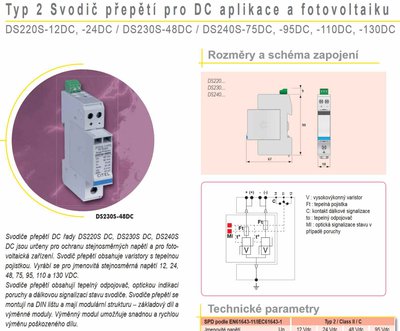 Svodič přepětí DC