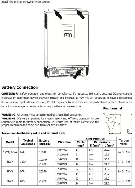 Axpert - jištění baterie-regulátor