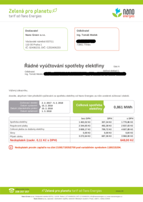 vyučování spotřeby el. energie za 2017