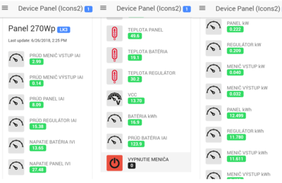 Aplikácia v mobile (tu zatiaľ zle zobrazuje desatinné miesta počítaných veličín)