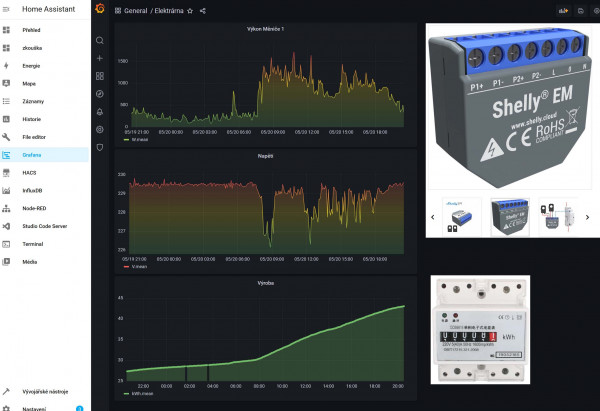 Home Assistant - měření výkonu