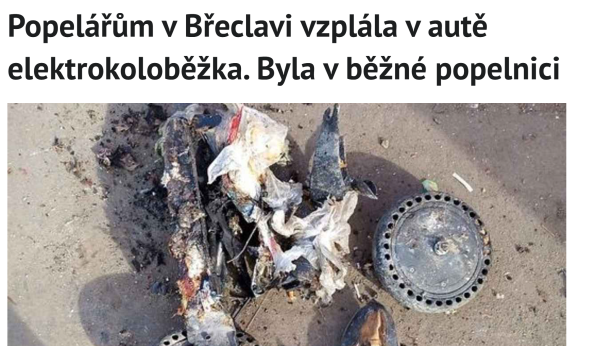 Popelářům v Břeclavi vzplála v autě elektrokoloběžka. Byla v běžné popelnici - B.png