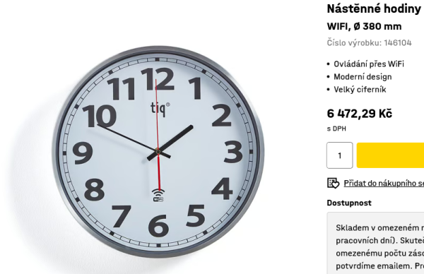 Nástěnné hodiny WIFI Ø 380 mm AJ Produkty.png