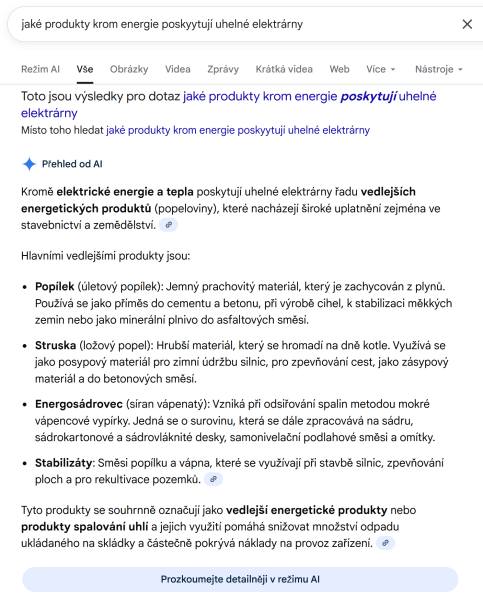 jaké produkty krom energie poskyytují uhelné elektrárny.png