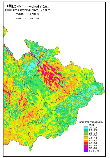 větrná mapa pro 10m