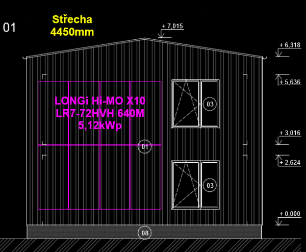 Zarovnání 2 řad panelů s výškou oken
