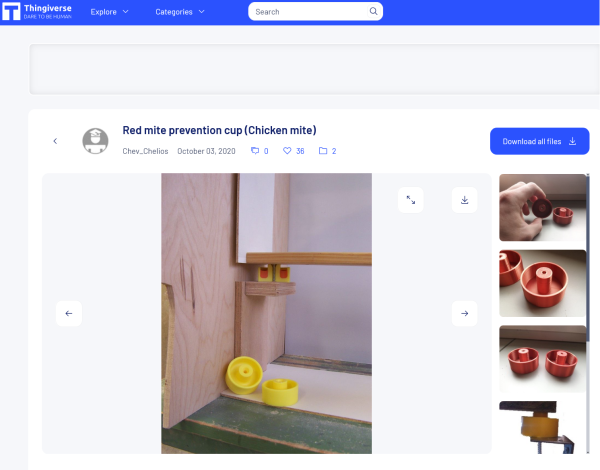 Red mite prevention cup (Chicken mite) by Chev_Chelios - Thingiverse.png