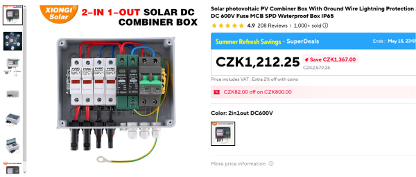 Solar photovoltaic PV Combiner Box With Ground Wire Lightning Protection 2 in 1 out DC 600V Fuse MCB SPD Waterproof Box IP65 - AliExpress.png