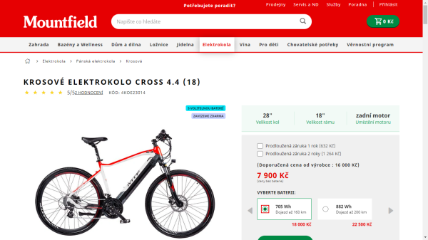 U tohoto modelu je baterie volitelná.